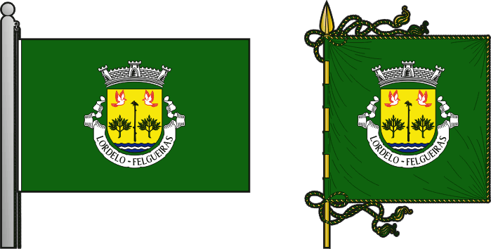 Bandeira e estandarte da antiga freguesia de Lordelo - Lordelo former civil parish, flag and banner