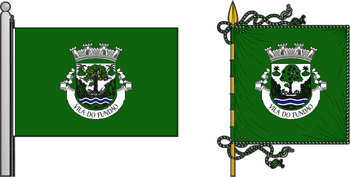 Bandeira e estandarte do Município de Fundão - Fundão municipal flag and banner