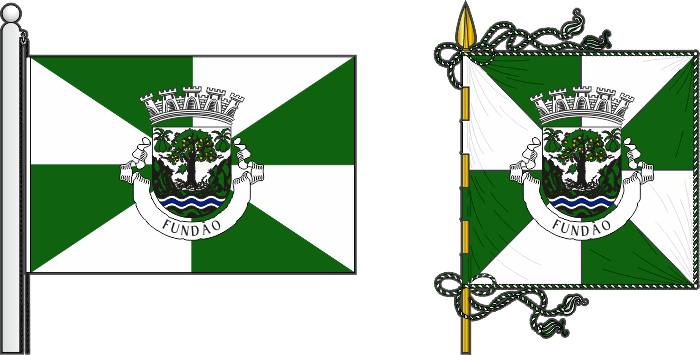 Bandeira e estandarte do Município de Fundão - Fundão municipal flag and banner