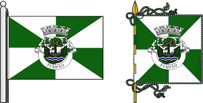 Bandeira e estandarte do Município de Fundão - Fundão municipal flag and banner