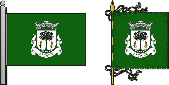 Bandeira e estandarte da freguesia de Alcaide - Alcaide civil parish, flag and banner