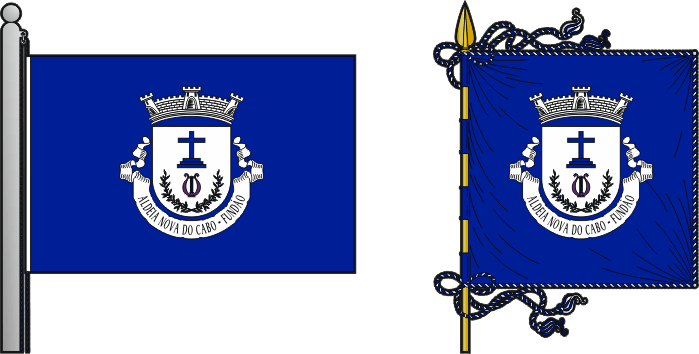 Bandeira e estandarte da antiga freguesia de Aldeia Nova do Cabo - Aldeia Nova do Cabo former civil parish, flag and banner