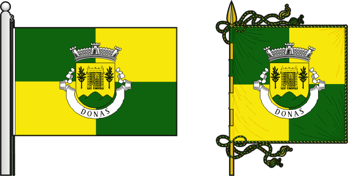 Bandeira e estandarte da antiga freguesia de Donas - Donas former civil parish, flag and banner