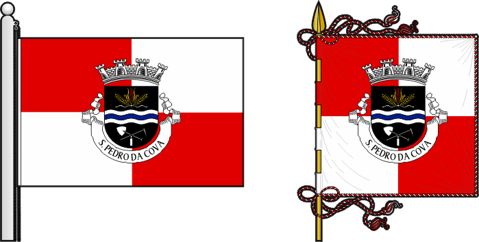 Bandeira e estandarte da antiga freguesia de São Pedro da Cova - São Pedro da Cova former civil parish, flag and banner Bandeira e estandarte da antiga freguesia de São Pedro da Cova - São Pedro da Cova former civil parish, flag and banner