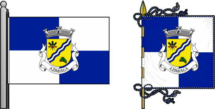 Bandeira e estandarte da freguesia de Azinhaga - Azinhaga civil parish, flag and banner Bandeira e estandarte da freguesia de Azinhaga - Azinhaga civil parish, flag and banner