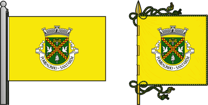Bandeira e estandarte da freguesia de Pombalinho - Pombalinho civil parish, flag and banner Bandeira e estandarte da freguesia de Pombalinho - Pombalinho civil parish, flag and banner