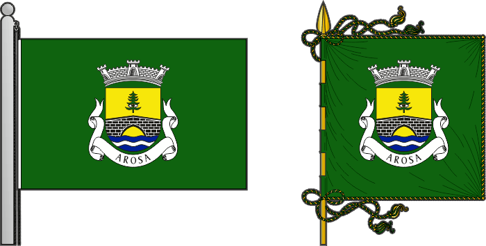 Bandeira e estandarte da antiga freguesia de Arosa - Arosa former civil parish, flag and banner