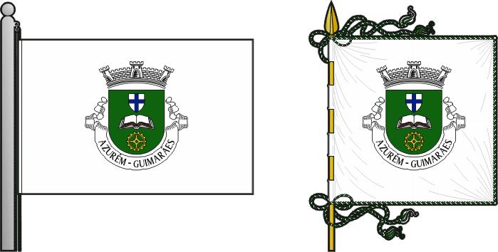 Bandeira e estandarte da freguesia de Azurém - Azurém civil parish, flag and banner