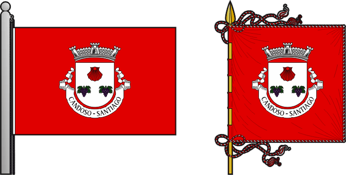 Bandeira e estandarte da antiga freguesia de Candoso (Santiago) - Candoso (Santiago) former civil parish, flag and banner