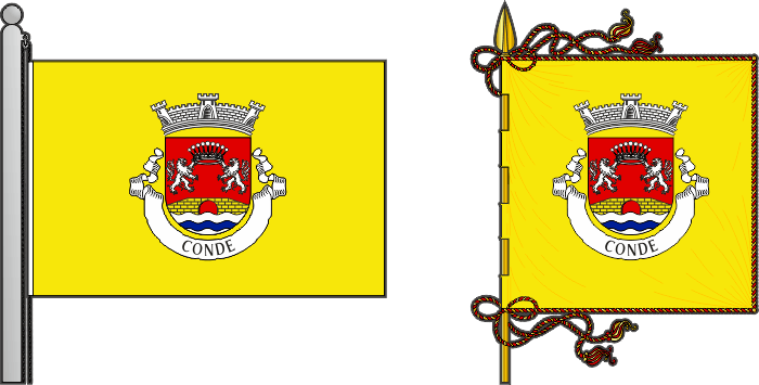 Bandeira e estandarte da antiga freguesia de Conde - Conde former civil parish, flag and banner