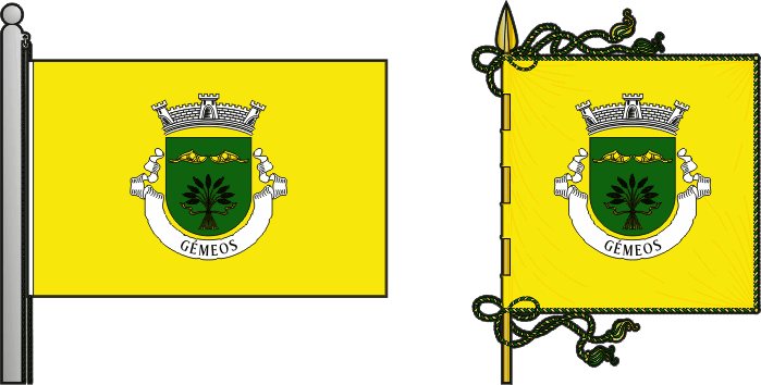 Bandeira e estandarte da antiga freguesia de Gémeos - Gémeos former civil parish, flag and banner