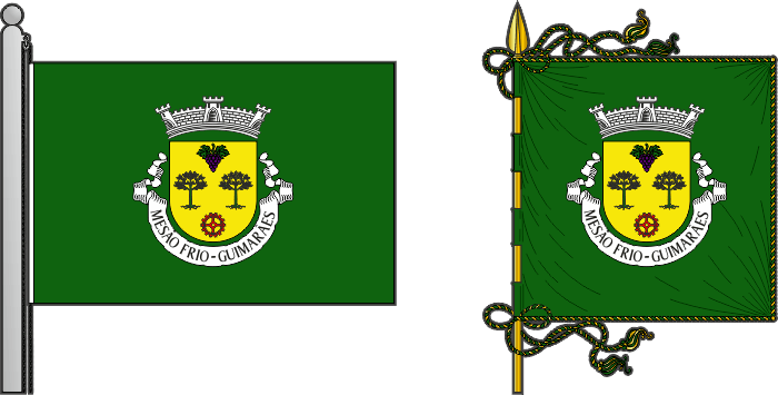 Bandeira e estandarte da freguesia de Mesão Frio - Mesão Frio civil parish, flag and banner