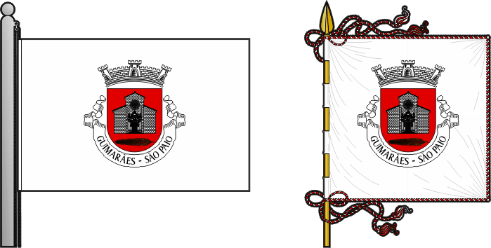 Bandeira e estandarte da antiga freguesia de Guimarães (São Paio) - Guimarães (São Paio) former civil parish, flag and banner