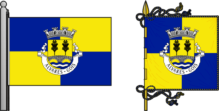 Bandeira e estandarte da freguesia de Alvares - Alvares civil parish, flag and banner