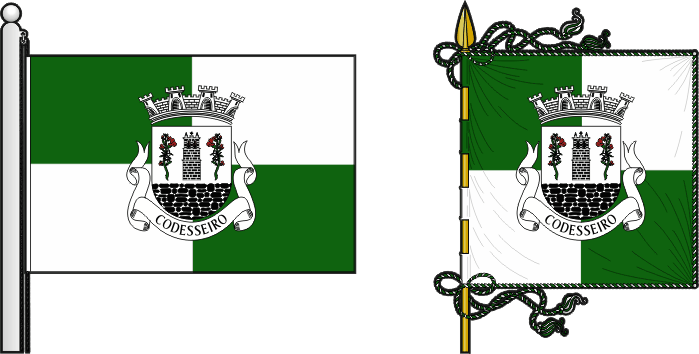 Bandeira e estandarte da freguesia de Codesseiro - Codesseiro civil parish, flag and banner