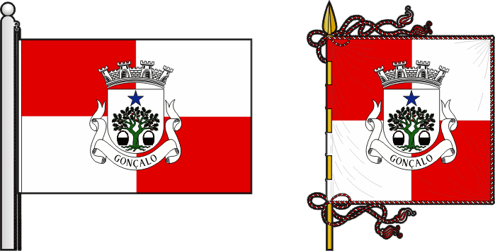 Bandeira e estandarte da Freguesia de Gonçalo - Gonçalo civil parish, flag and banner