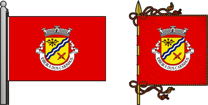 Bandeira e estandarte da antiga freguesia de Ribeira dos Carinhos - Ribeira dos Carinhos former civil parish, flag and banner