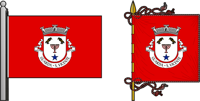 Bandeira e estandarte da antiga freguesia de Guarda (São Vicente) - Guarda (São Vicente) former civil parish, flag and banner Bandeira e estandarte da antiga freguesia de Guarda (São Vicente) - Guarda (São Vicente) former civil parish, flag and banner