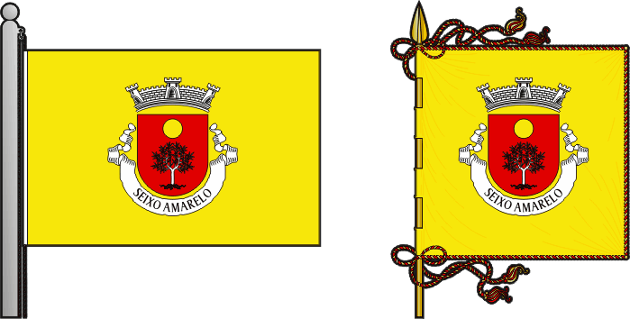 Bandeira e estandarte da antiga freguesia de Seixo Amarelo - Seixo Amarelo former civil parish, flag and banner Bandeira e estandarte da antiga freguesia de Seixo Amarelo - Seixo Amarelo former civil parish, flag and banner