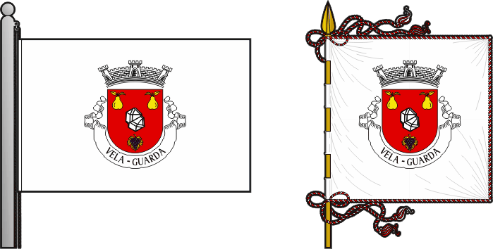 Bandeira e estandarte da freguesia de Vela - Vela civil parish, flag and banner