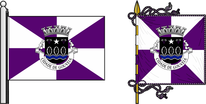 Bandeira e estandarte do Município de Gouveia - Gouveia municipal flag and banner Bandeira e estandarte do Município de Gouveia - Gouveia municipal flag and banner