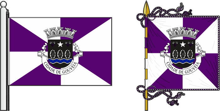 Bandeira e estandarte do Município de Gouveia - Gouveia municipal flag and banner Bandeira e estandarte do Município de Gouveia - Gouveia municipal flag and banner