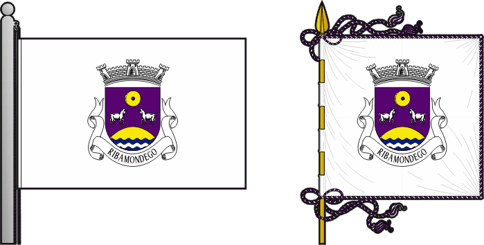 Bandeira e estandarte da freguesia de Ribamondego - Ribamondego civil parish, flag and banner