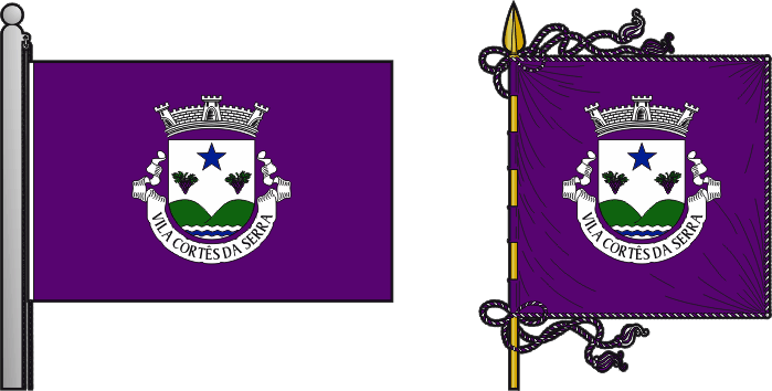 Bandeira e estandarte da freguesia de Vila Cortês da Serra - Vila Cortês da Serra civil parish, flag and banner