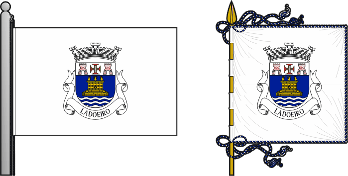 Bandeira e estandarte da freguesia de Ladoeiro - Ladoeiro civil parish, flag and banner Bandeira e estandarte da freguesia de Ladoeiro - Ladoeiro civil parish, flag and banner