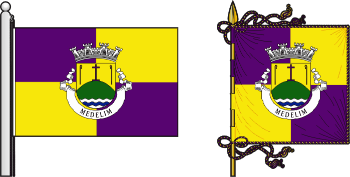 Bandeira e estandarte da freguesia de Medelim - Medelim civil parish, flag and banner Bandeira e estandarte da freguesia de Medelim - Medelim civil parish, flag and banner