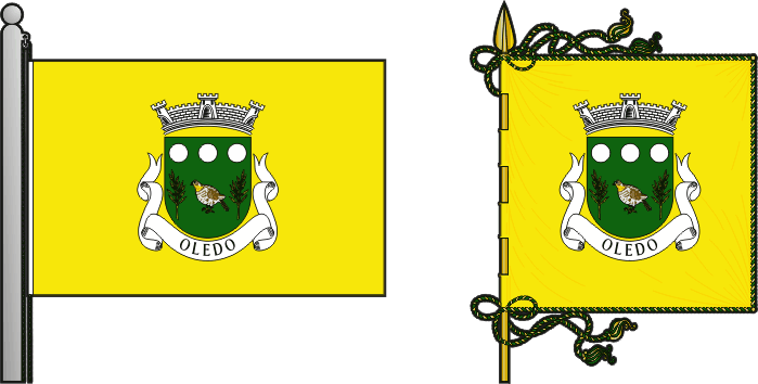 Bandeira e estandarte da freguesia de Oledo - Oledo civil parish, flag and banner Bandeira e estandarte da freguesia de Oledo - Oledo civil parish, flag and banner
