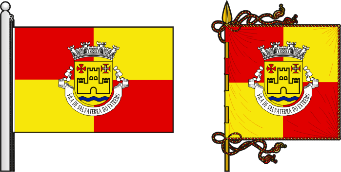 Bandeira e estandarte da Vila de Salvaterra do Extremo - Salvaterra do Extremo Town, flag and banner