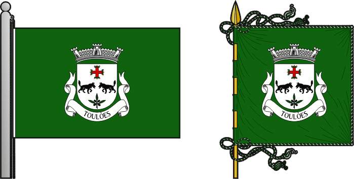Bandeira e estandarte da freguesia de Toulões - Toulões civil parish, flag and banner