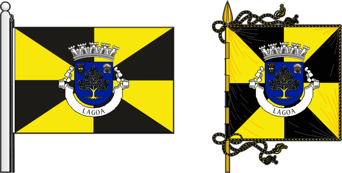 Bandeira e estandarte do Município de Lagoa - Lagoa municipal flag and banner
