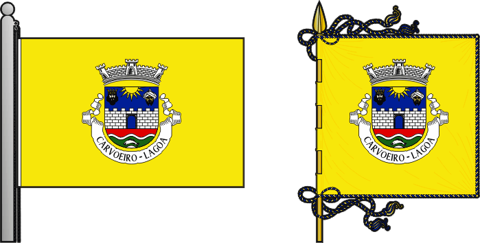 Bandeira e estandarte da antiga freguesia de Carvoeiro - Carvoeiro former civil parish, flag and banner
