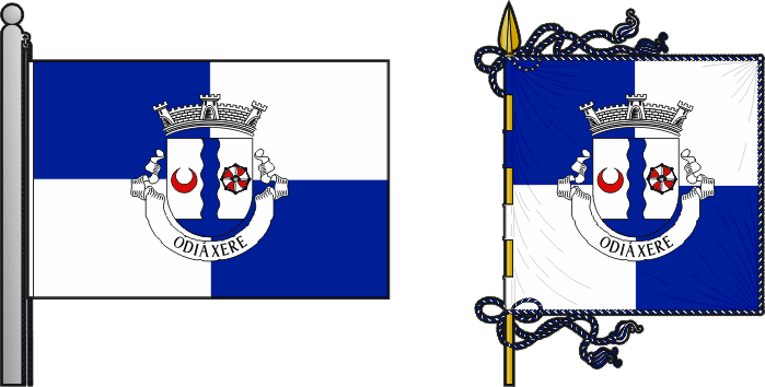 Bandeira e estandarte da freguesia de Odiáxere - Odiáxere civil parish, flag and banner