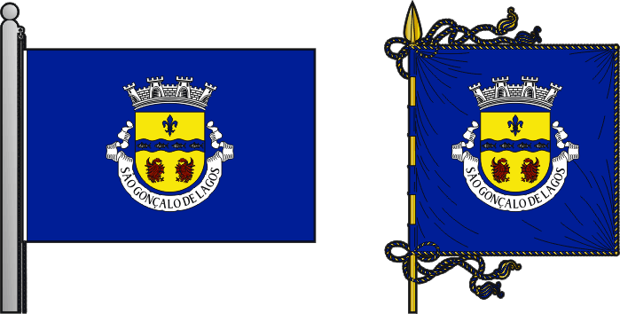 Bandeira e estandarte da freguesia de São Gonçalo de Lagos - São Gonçalo de Lagos civil parish, flag and banner
