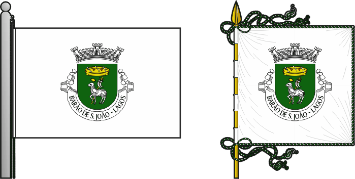 Bandeira e estandarte da antiga freguesia de Barão de São João - Barão de São João former civil parish, flag and banner