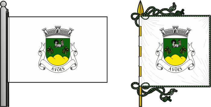 Bandeira e estandarte da freguesia de Avões - Avões civil parish, flag and banner