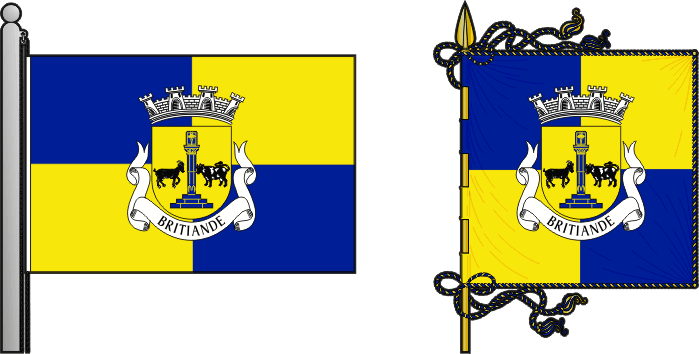 Bandeira e estandarte da freguesia de Britiande - Britiande civil parish, flag and banner