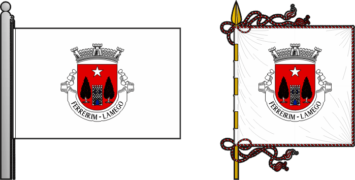 Bandeira e estandarte da freguesia de Ferreirim - Ferreirim civil parish, flag and banner