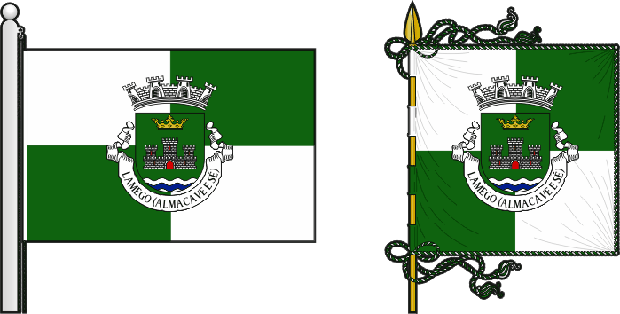 Bandeira e estandarte da Freguesia de Lamego (Almacave e Sé) - Lamego (Almacave and Sé) civil parish, flag and banner