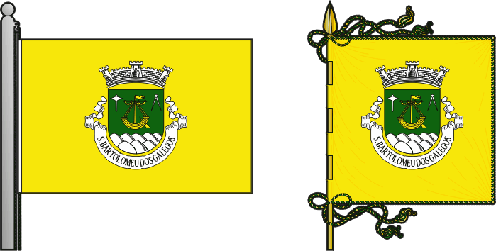 Bandeira e estandarte da antiga freguesia de São Bartolomeu dos Galegos - São Bartolomeu dos Galegos former civil parish, flag and banner