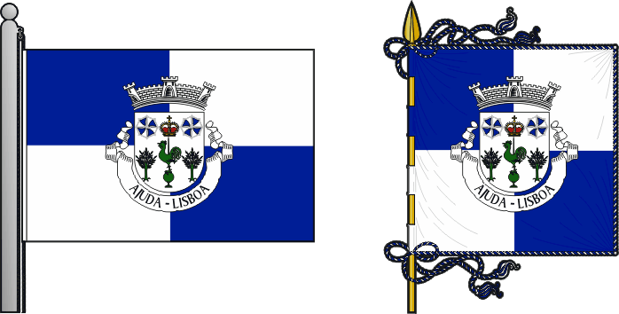 Bandeira e estandarte da freguesia da Ajuda - Ajuda civil parish, flag and banner
