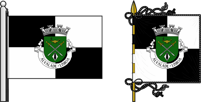Bandeira e estandarte da Freguesia de Alvalade - Alvalade civil parish, flag and banner