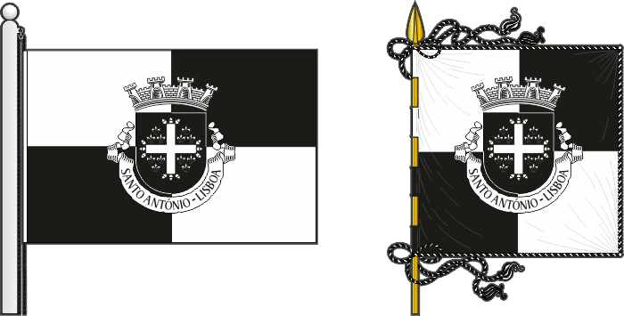 Bandeira e estandarte da freguesia de Santo António - Santo António civil parish, flag and banner
