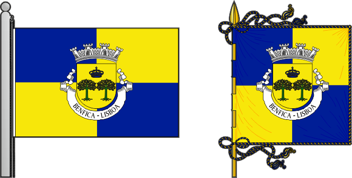 Bandeira e estandarte da freguesia de Benfica - Benfica civil parish, flag and banner Bandeira e estandarte da freguesia de Benfica - Benfica civil parish, flag and banner