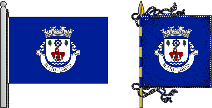 Bandeira e estandarte da freguesia de Beato - Beato civil parish, flag and banner