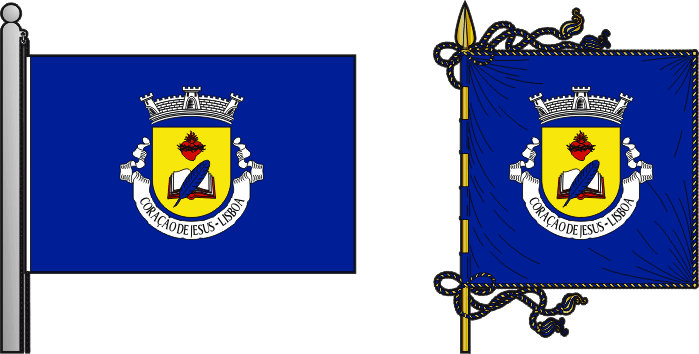 Bandeira e estandarte da antiga freguesia de Coração de Jesus - Coração de Jesus former civil parish, flag and banner