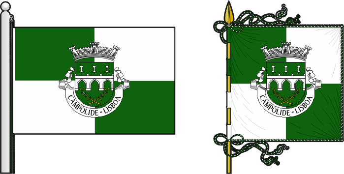 Bandeira e estandarte da freguesia de Campolide - Campolide civil parish, flag and banner